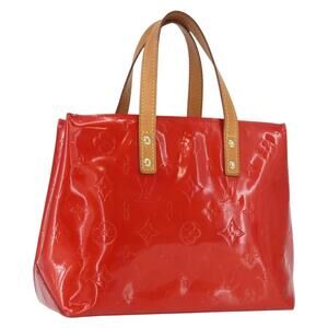 LOUIS VUITTON Monogram Vernis Reade PM Hand Bag Pomme D'amour M91990 Auth ka1209